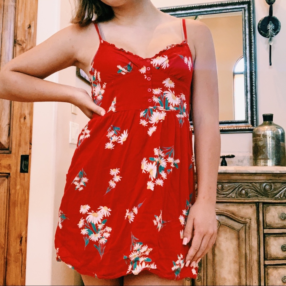 Forever 21 Red Floral Dress